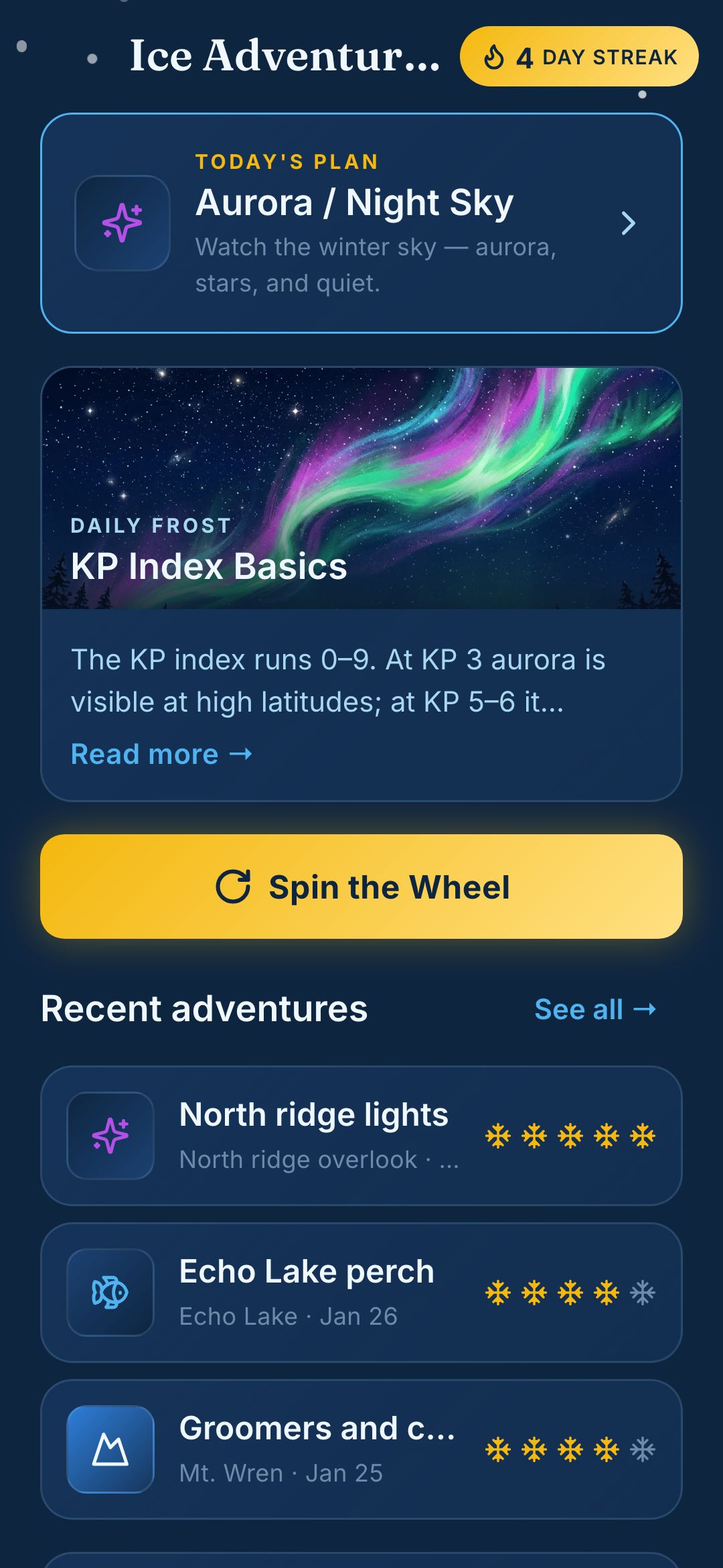 Home screen